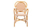bali & pari Mattie Rattan Bistro Chair - Handwoven Cafe-Style Dining Chair with Curved Arms for Kitchen or Indoor/Outdoor Lounge, Beige