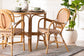 bali & pari Mattie Rattan Bistro Chair - Handwoven Cafe-Style Dining Chair with Curved Arms for Kitchen or Indoor/Outdoor Lounge, Beige