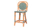 bali & pari Mattie Rattan Bistro Counter Stool - Handwoven Accent Seating with Backrest for Kitchen Island or Indoor/Outdoor Lounge, Green