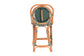 bali & pari Mattie Rattan Bistro Counter Stool - Handwoven Accent Seating with Backrest for Kitchen Island or Indoor/Outdoor Lounge, Green