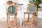 bali & pari Mattie Rattan Bistro Counter Stool - Handwoven Accent Seating with Backrest for Kitchen Island or Indoor/Outdoor Lounge, Green