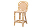 bali & pari Mattie Rattan Bistro Counter Stool - Handwoven Accent Seating with Backrest for Kitchen Island or Indoor/Outdoor Lounge, Beige