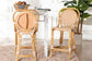 bali & pari Mattie Rattan Bistro Counter Stool - Handwoven Accent Seating with Backrest for Kitchen Island or Indoor/Outdoor Lounge, Beige