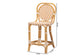 bali & pari Mattie Rattan Bistro Counter Stool - Handwoven Accent Seating with Backrest for Kitchen Island or Indoor/Outdoor Lounge, Beige