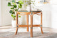 bali & pari Mattie Natural Rattan Round Bistro Dining Table - Handwoven Cafe-Style Accent Table for Kitchen or Indoor/Outdoor Lounge, Green