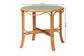 bali & pari Mattie Natural Rattan Round Bistro Dining Table - Handwoven Cafe-Style Accent Table for Kitchen or Indoor/Outdoor Lounge, Green