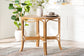 bali & pari Mattie Natural Rattan Round Bistro Dining Table - Handwoven Cafe-Style Accent Table for Kitchen or Indoor/Outdoor Lounge, Beige