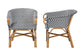 bali & pari Max Rattan Bistro 2-Piece Armchair Set - Handwoven Dining Chair with Curved Back and Sloping Arms For Kitchen or Indoor/Outdoor Lounge