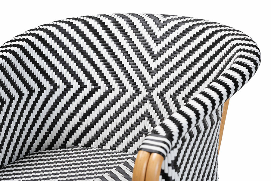 bali & pari Max Rattan Bistro 2-Piece Armchair Set - Handwoven Dining Chair with Curved Back and Sloping Arms For Kitchen or Indoor/Outdoor Lounge
