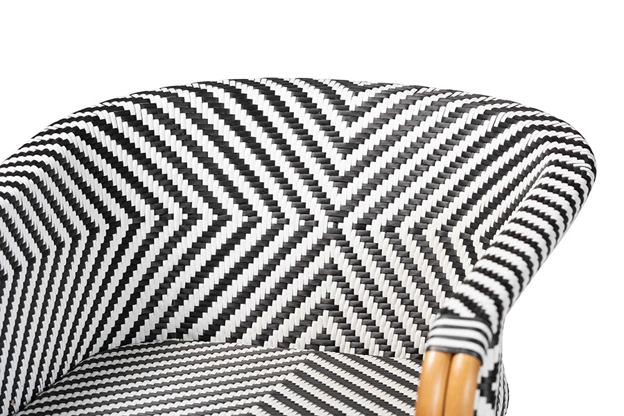 bali & pari Max Rattan Bistro Counter Stool - Handwoven Cafe-Style Accent Seating with Backrest For Kitchen Island or Indoor/Outdoor Lounge