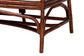bali & pari Aella Marbled Tortoise Natural Rattan Loveseat Bench with Cushion - Handcrafted Boho Style Settee with Open Back and Curved Arms for Living Room, Entryway or Sunroom