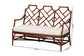 bali & pari Aella Marbled Tortoise Natural Rattan Loveseat Bench with Cushion - Handcrafted Boho Style Settee with Open Back and Curved Arms for Living Room, Entryway or Sunroom