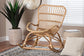 bali & pari Mahin Natural Rattan Rocking Chair - Handwoven Wicker Accent Rocker with Curved Armrests and High Back, Boho Coastal Lounge Chair for Living Room or Sunroom
