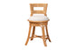 bali & pari Amina Natural Rattan Counter Stool - Handwoven Wicker Stool with Swivel Seat and Upholstered Cushion, Boho Coastal Seating with Footrest for Kitchen Island or Lounge