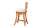 bali & pari Amina Natural Rattan Counter Stool - Handwoven Wicker Stool with Swivel Seat and Upholstered Cushion, Boho Coastal Seating with Footrest for Kitchen Island or Lounge