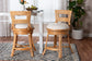 bali & pari Amina Natural Rattan Counter Stool - Handwoven Wicker Stool with Swivel Seat and Upholstered Cushion, Boho Coastal Seating with Footrest for Kitchen Island or Lounge