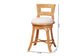 bali & pari Amina Natural Rattan Counter Stool - Handwoven Wicker Stool with Swivel Seat and Upholstered Cushion, Boho Coastal Seating with Footrest for Kitchen Island or Lounge