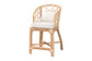 bali & pari Prisca Natural Rattan Counter Stool with Bubble Frame - Handwoven Wicker Accent Stool with Round Back and Removable Cushions for Kitchen Island or Lounge