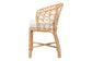 bali & pari Prisca Natural Rattan Counter Stool with Bubble Frame - Handwoven Wicker Accent Stool with Round Back and Removable Cushions for Kitchen Island or Lounge
