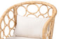 bali & pari Prisca Natural Rattan Counter Stool with Bubble Frame - Handwoven Wicker Accent Stool with Round Back and Removable Cushions for Kitchen Island or Lounge