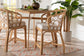 bali & pari Prisca Natural Rattan Counter Stool with Bubble Frame - Handwoven Wicker Accent Stool with Round Back and Removable Cushions for Kitchen Island or Lounge