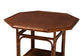 bali & pari Jayanti Marbled Tortoise Natural Rattan Dining Table - Handwoven Wicker Bistro Table with Open Shelf