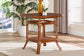 bali & pari Jayanti Marbled Tortoise Natural Rattan Dining Table - Handwoven Wicker Bistro Table with Open Shelf