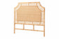 bali & pari Hekima Natural Rattan Standalone Headboard - Coastal Boho Style Handwoven Wicker Bed Backdrop, Queen