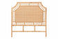 bali & pari Hekima Natural Rattan Standalone Headboard - Coastal Boho Style Handwoven Wicker Bed Backdrop, Queen