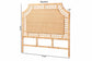 bali & pari Hekima Natural Rattan Standalone Headboard - Coastal Boho Style Handwoven Wicker Bed Backdrop, Queen