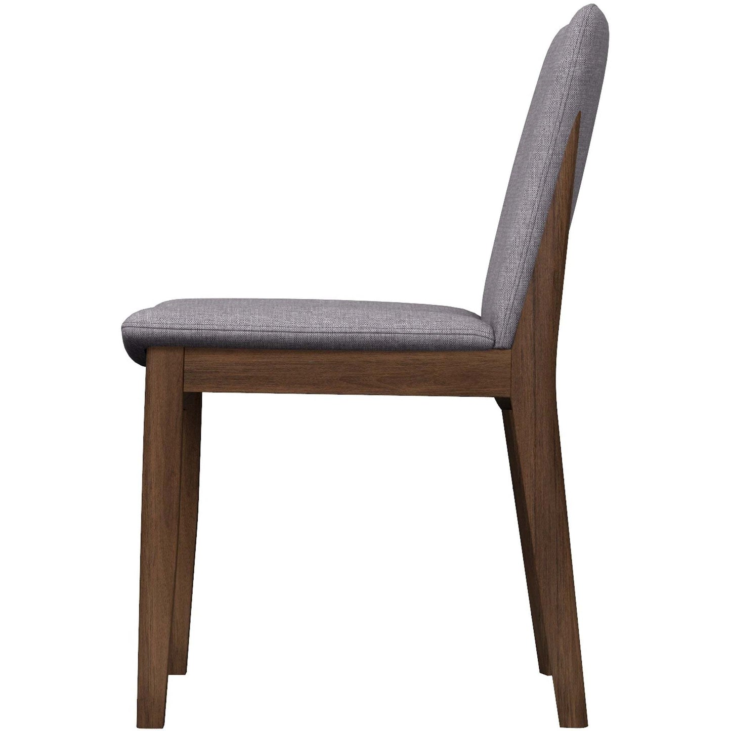 Modern dining chair with gray upholstered seat and wooden frame from FredCo International