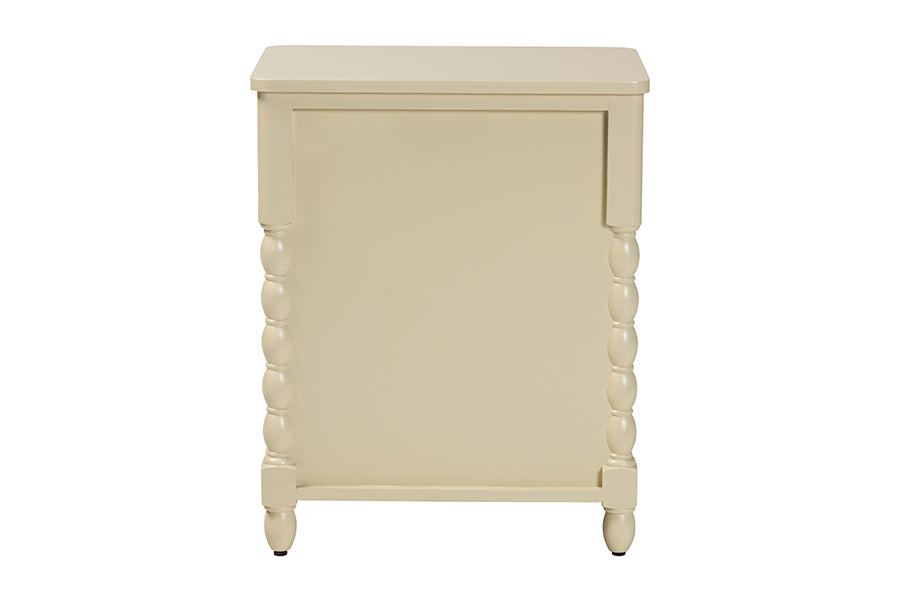 bali & pari Kyla Nightstand with Spindle Legs - 3-Drawer Bedside Table with Turned Detailing and Inset Paneling