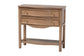 bali & pari Kelila Console Table with Curved Front - 2-Drawer Entryway Table with Open Shelf and Sculpted Apron for Living Room or Hallway