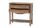 bali & pari Kelila Console Table with Curved Front - 2-Drawer Entryway Table with Open Shelf and Sculpted Apron for Living Room or Hallway