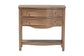 bali & pari Kelila Console Table with Curved Front - 2-Drawer Entryway Table with Open Shelf and Sculpted Apron for Living Room or Hallway
