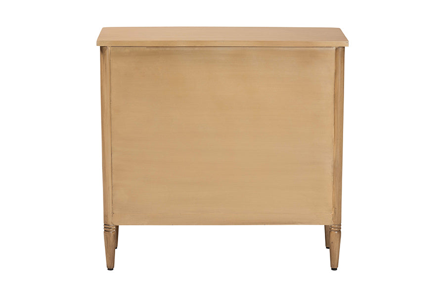 bali & pari Karmel Chest - 3-Drawer Storage Chest with Curved Front and Tapered Legs for Bedroom