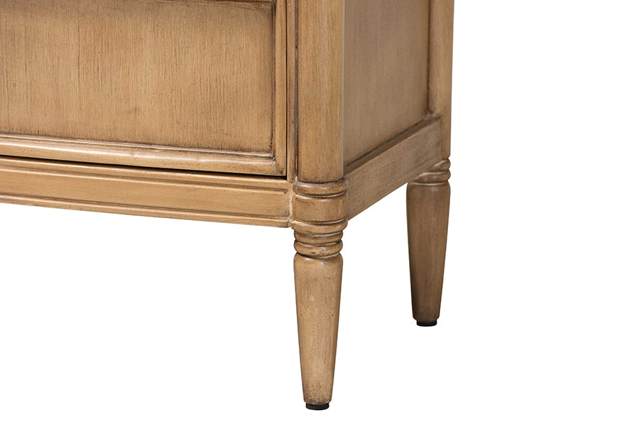 bali & pari Karmel Chest - 3-Drawer Storage Chest with Curved Front and Tapered Legs for Bedroom