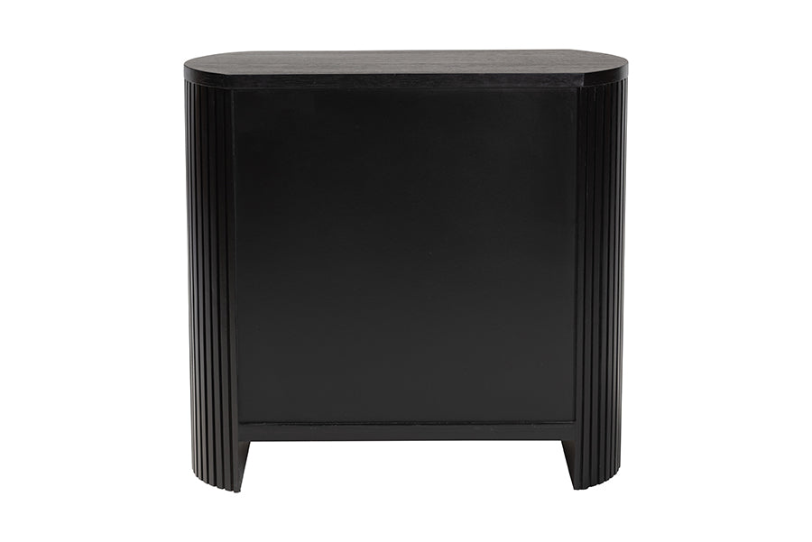 bali & pari Keshet Fluted Wood Storage Cabinet - 2-Door Accent Cabinet with Vertical Slat Panels and Metal Door Pulls for Living Room or Entryway