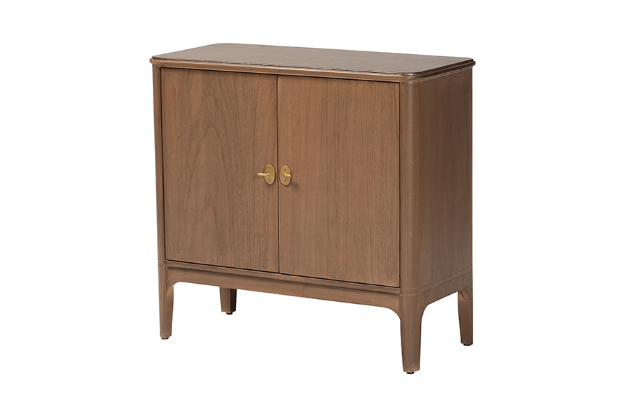 bali & pari Latifa Storage Cabinet - 2-Door Accent Cabinet with Rounded Edges and Metal Door Pulls for Living Room or Entryway