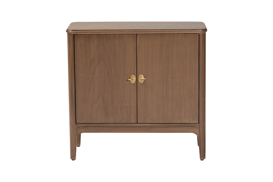 bali & pari Latifa Storage Cabinet - 2-Door Accent Cabinet with Rounded Edges and Metal Door Pulls for Living Room or Entryway