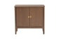 bali & pari Latifa Storage Cabinet - 2-Door Accent Cabinet with Rounded Edges and Metal Door Pulls for Living Room or Entryway
