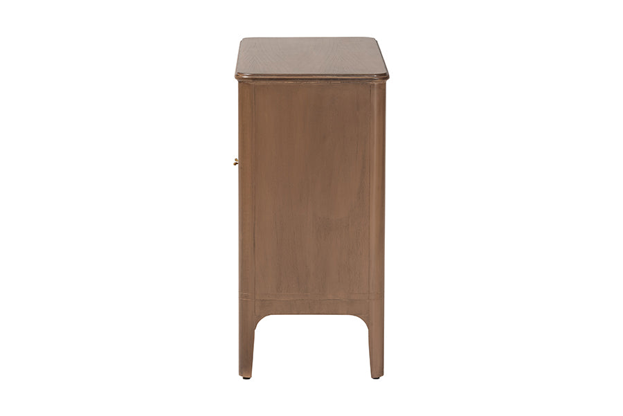 bali & pari Latifa Storage Cabinet - 2-Door Accent Cabinet with Rounded Edges and Metal Door Pulls for Living Room or Entryway
