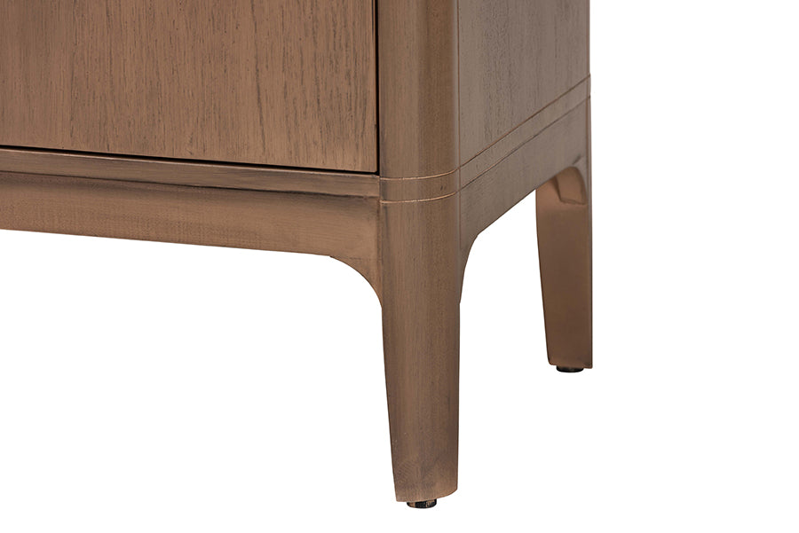 bali & pari Latifa Storage Cabinet - 2-Door Accent Cabinet with Rounded Edges and Metal Door Pulls for Living Room or Entryway