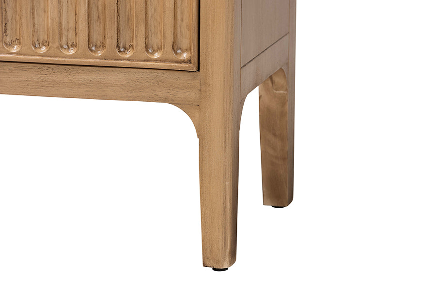 bali & pari Lavi Fluted Wood Chest - 3-Drawer Storage Chest with Textured Drawer Fronts and Round Knobs for Bedroom
