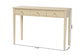 bali & pari Leeba Console Table - 3-Drawer Accent Table with Fluted Wood and Scalloped Framing for Living Room, Hallway, or Entryway