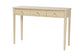 bali & pari Leeba Console Table - 3-Drawer Accent Table with Fluted Wood and Scalloped Framing for Living Room, Hallway, or Entryway