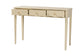 bali & pari Leeba Console Table - 3-Drawer Accent Table with Fluted Wood and Scalloped Framing for Living Room, Hallway, or Entryway