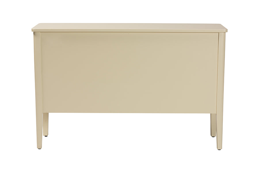 bali & pari Leeba Sideboard - Modern Storage Buffet Console with Fluted Wood and Scalloped Molding for Kitchen or Dining Room