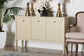 bali & pari Leeba Sideboard - Modern Storage Buffet Console with Fluted Wood and Scalloped Molding for Kitchen or Dining Room