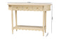 bali & pari Liba Console Table - 3-Drawer Accent Table with Scalloped Detailing and Open Shelf Storage for Hallway, Entryway, or Living Room